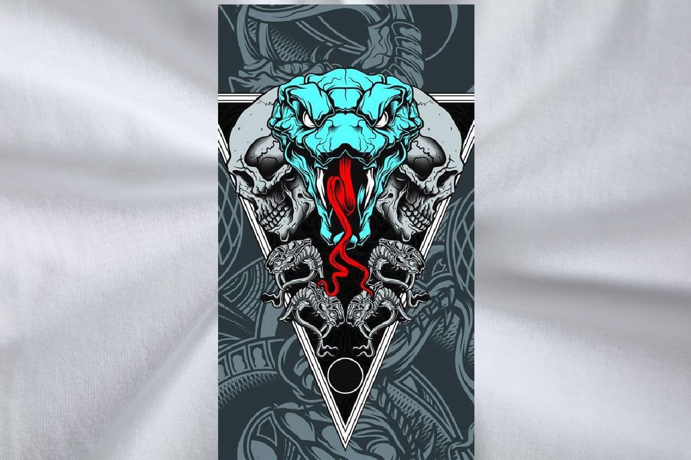 Cool Design Men Tops Tees 230g Cotton Sports Casual snake Cartoon Printing L-4XL Breathable Fashion Casual T-Shirts Top Tees