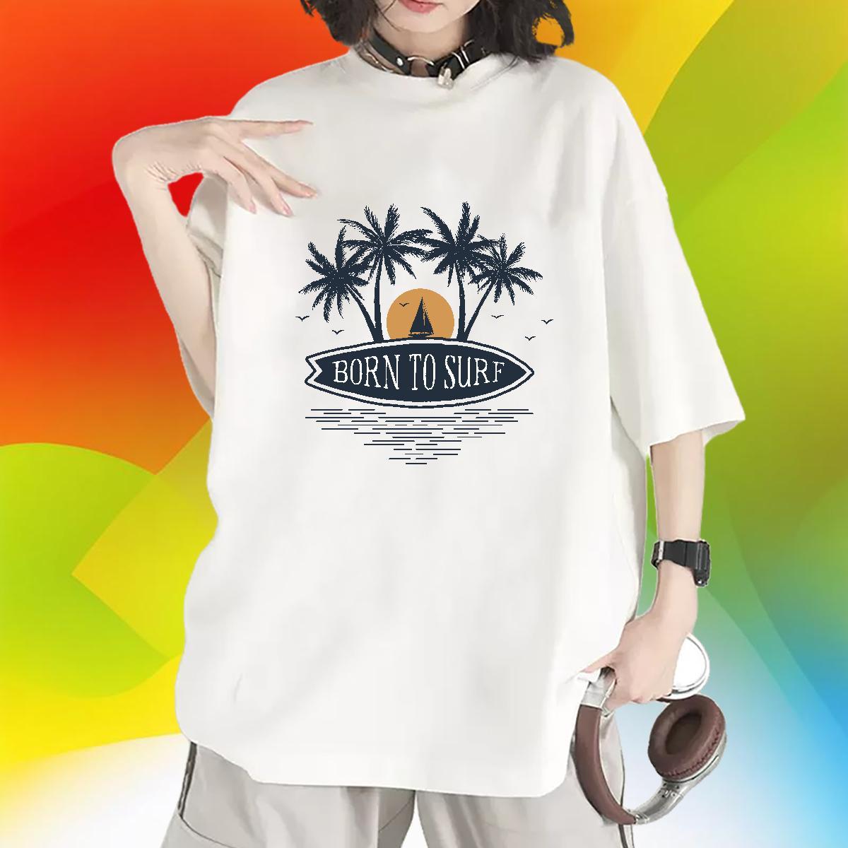 Designer Woman T Shirts O-Neck Short Sleeve Woman Tshirt Cartoon Anime sun Summer Casual 230g Pure Cotton Stylist Tshirts