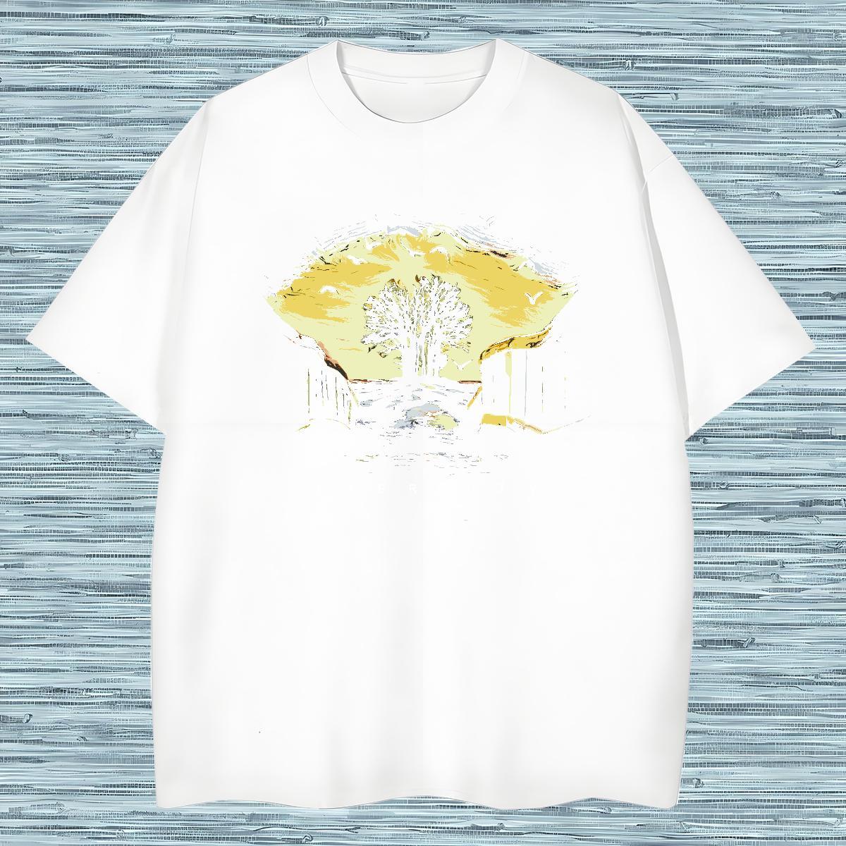 T Shirt For Man 100% Cotton 230g tree Daily Wear O Neck Short Sleeves Asian Size Men Tshirts New Designer TOP Quality Tee Shirt