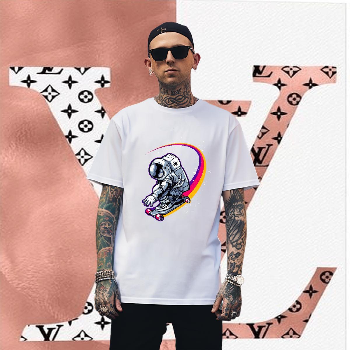 T-Shirts 230g Pure Cotton universe Daily Outfit Short Sleeve Soft Custom Printed Tshirts 2024 DIY Wholesale Tops Shirt