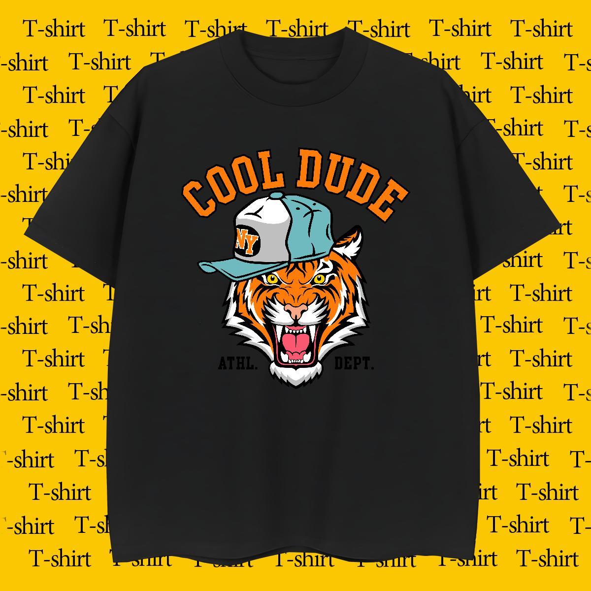 Wholesale Couples T Shirts 230g Pure Cotton tiger T-Shirts Home Outdoor O Neck Short Sleeves Oversized 4XL 2024 Tops Shirt