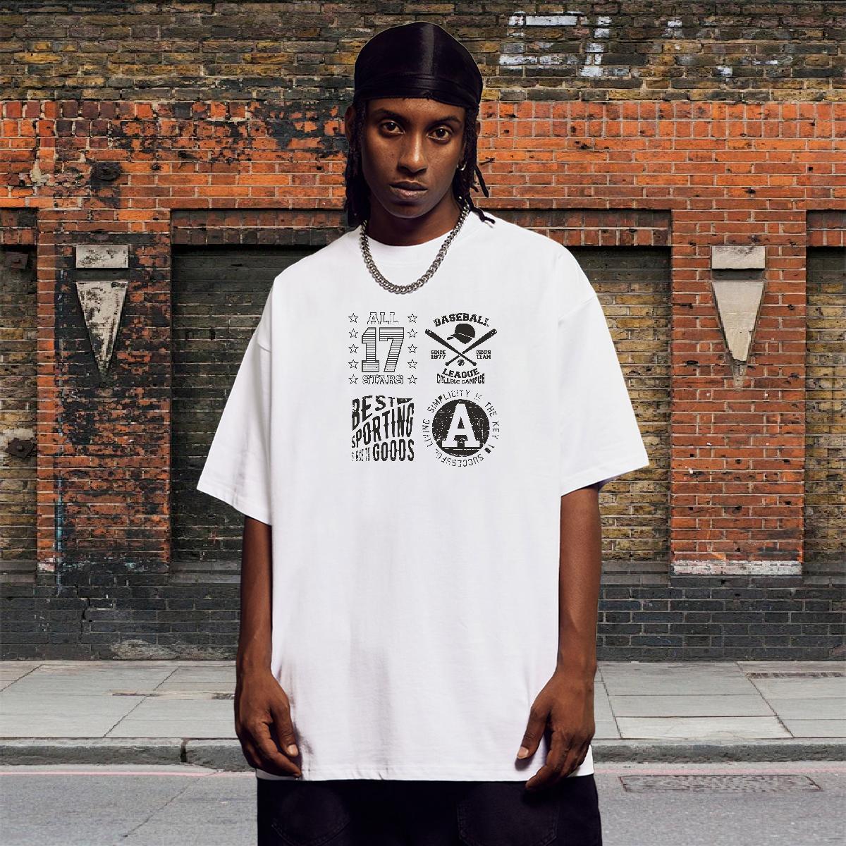 Unisex Men Tops Tees 230g Pure Cotton High Street Hip Hop letter Oversized 3XL 4XL Round Neck Short Sleeve Custom T-Shirts Tees Shirts