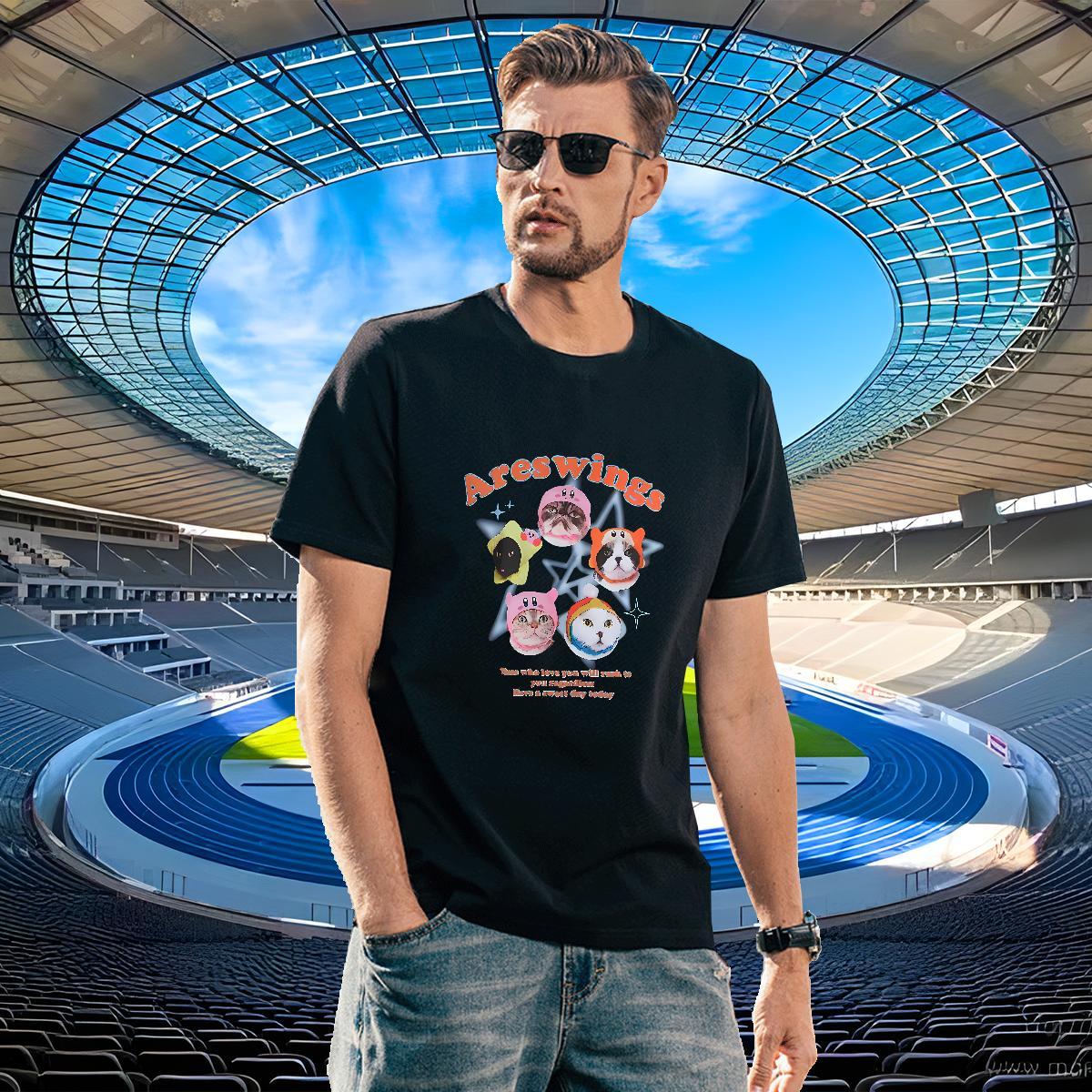 TOP Quality Tshirts 100% Cotton 230g cute Men T Shirts Casual Beach Short Sleeve O-Neck White Plus Size 2024 DIY Tees