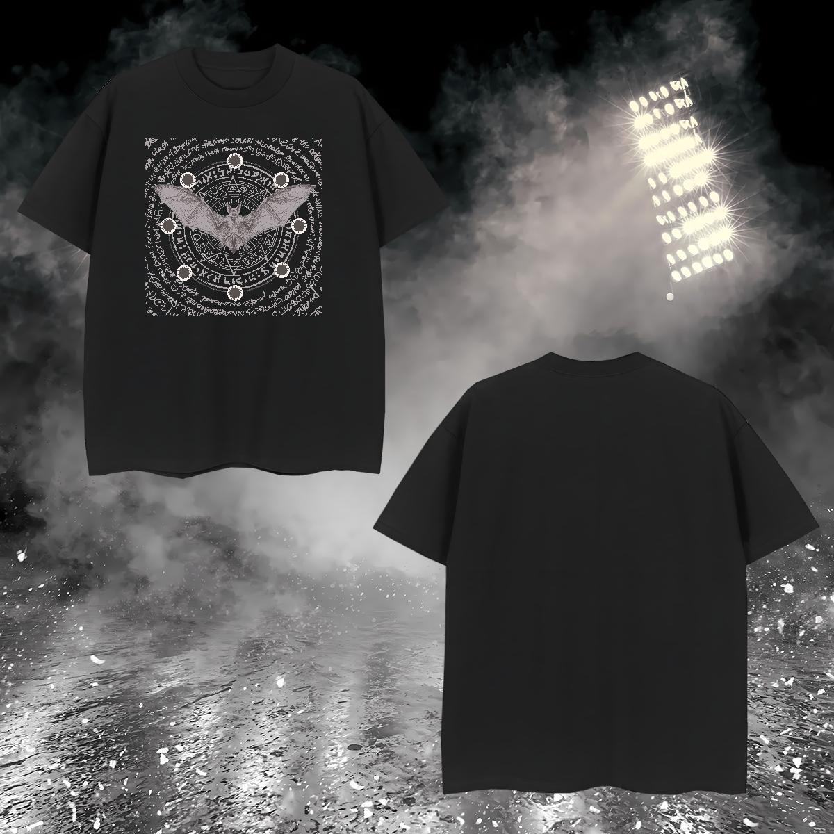 Free Shipping Men Tshirts 100% Cotton 230g bat T-Shirts Sport Breathable Short Sleeve Custom Big Size Classic Casual Wear