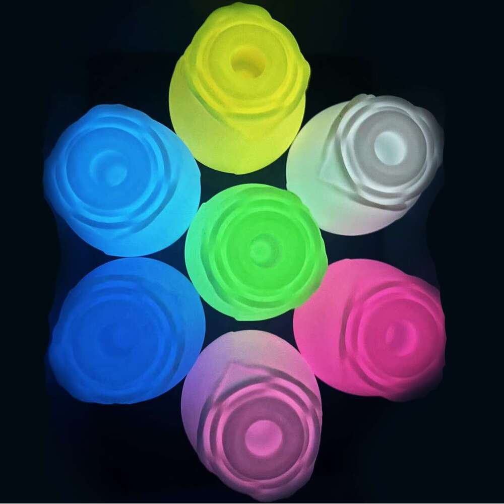 Glow In The Dark Rose Vibe Clitoral Sucking Vibrator Nipple Sucker Clitoris Stimulator Glowing Rose Vibrator Women Sex Rose Toy