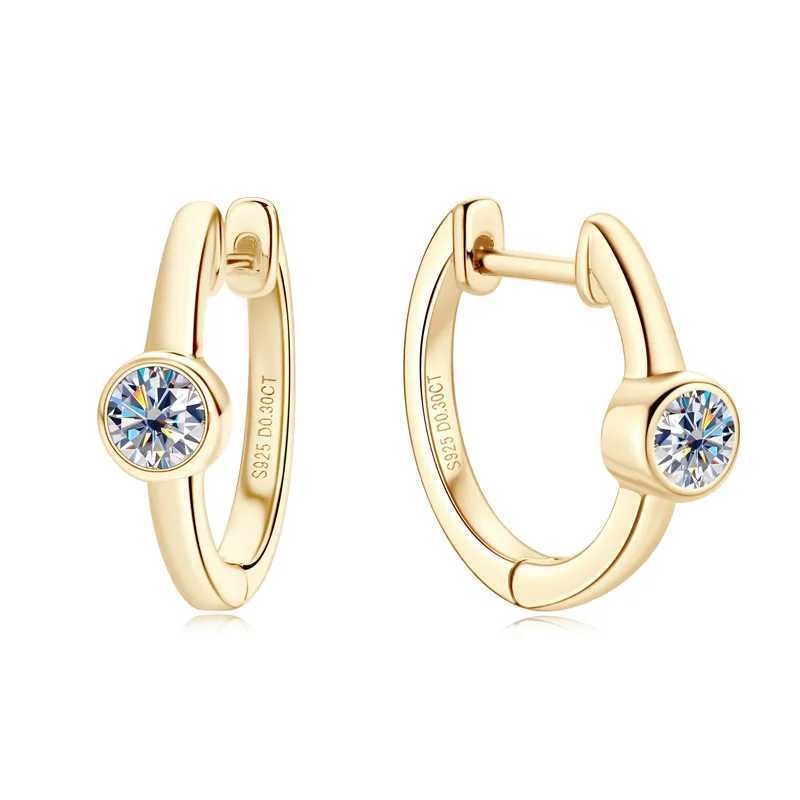 18k gold 0.3ct 4mm certified womens silica earrings 100% 925 silver earrings wedding party jewelry wholesale W240803