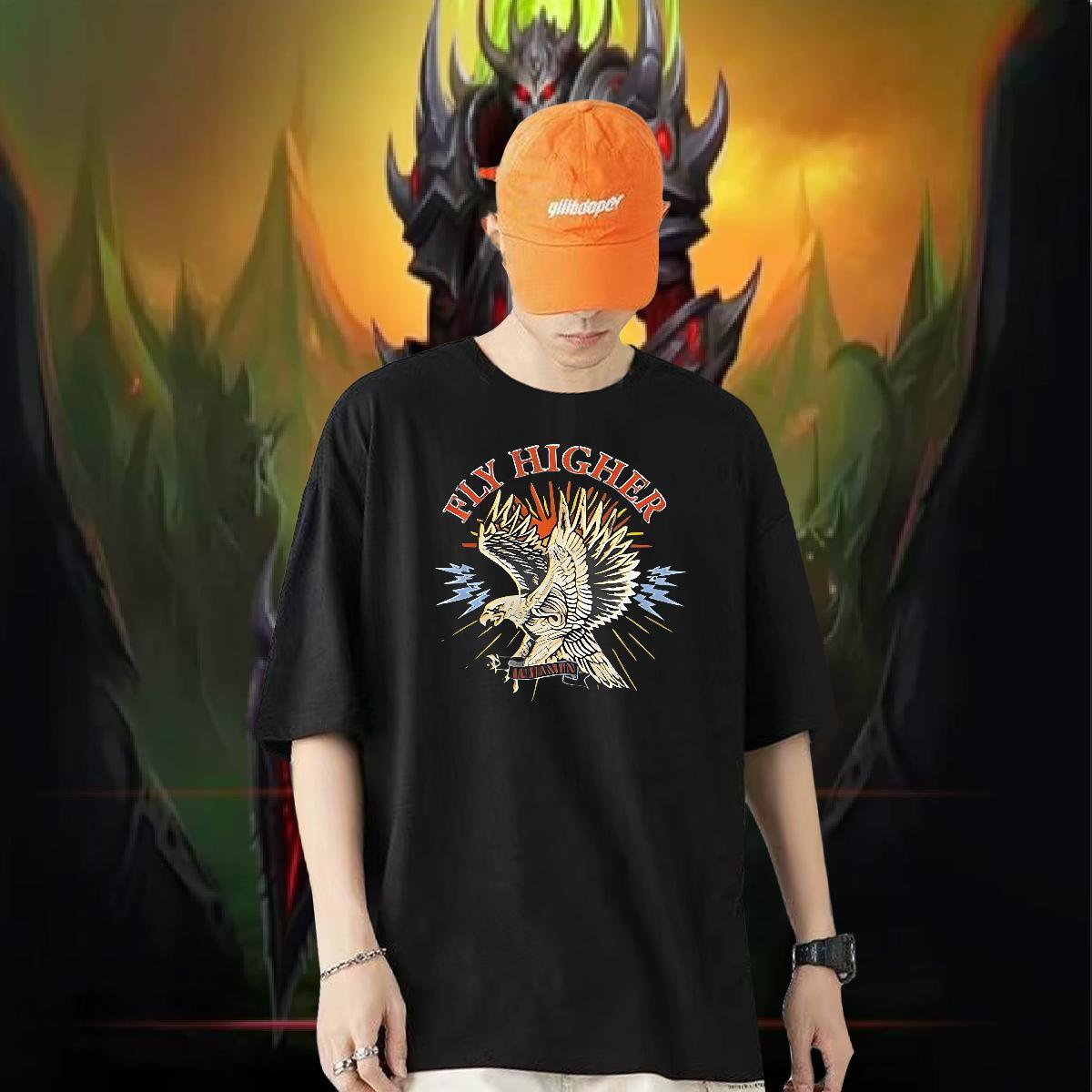 Fashion New T-Shirts 230g 100% Cotton cool Hip Hop Tshirts Breathable Short Sleeve Classic Men Tshirts Cartoon Printing L-4XL