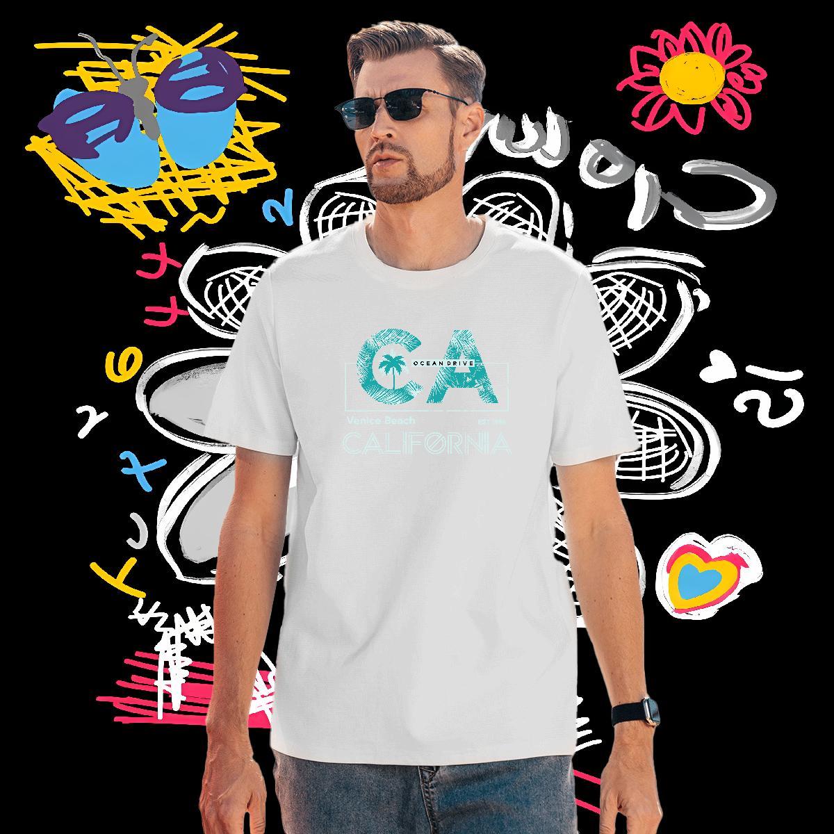 Casual New Men T Shirts 230g 100% Cotton tree Street Tops Crew Neck Unisex Tshirt for Man Woman Plus Size Custom