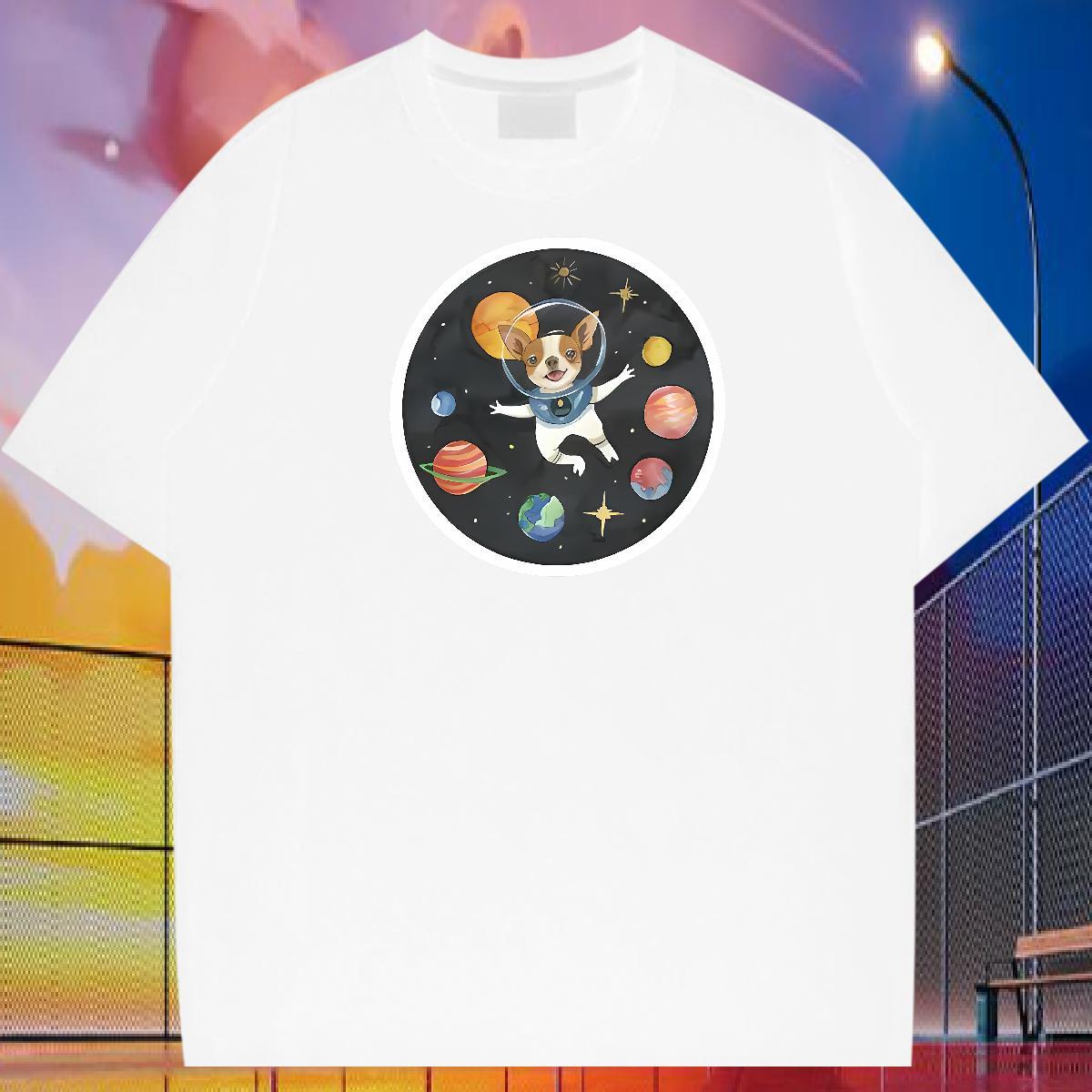 Factory Direct Man T Shirts 230g Pure Cotton dog Beach Tops Breathable Soft Men Tops Tees Black White