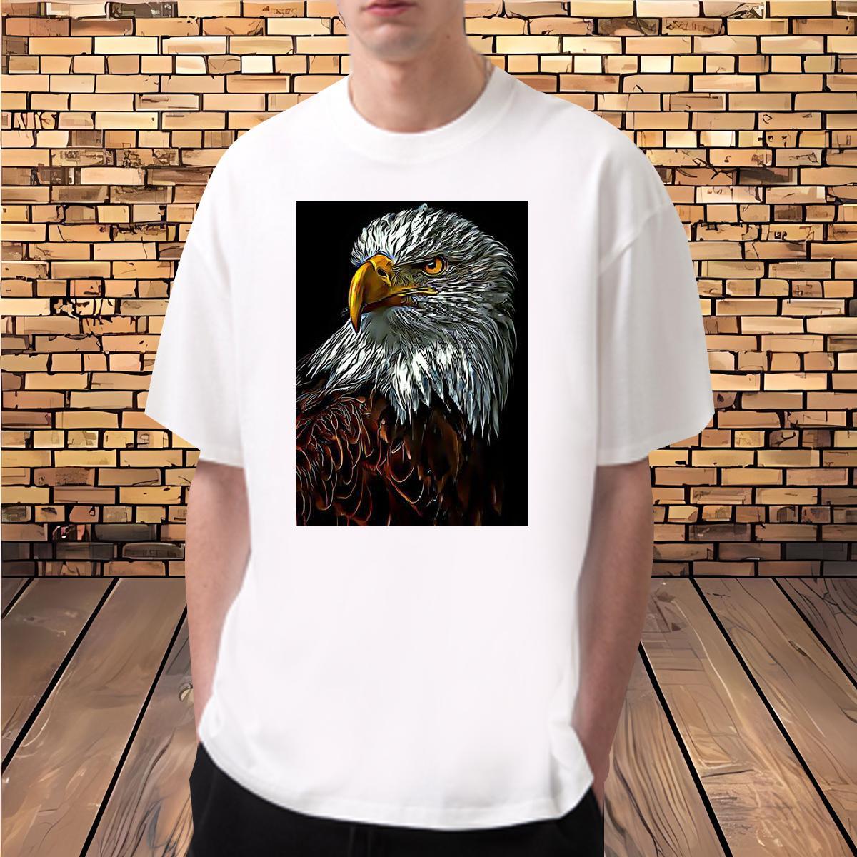New Designer T shirt 230g 100% Cotton eagle High Street Hip Hop Tops Shirt Breathable Short Sleeve Wholesale Tshirts Custom Printed