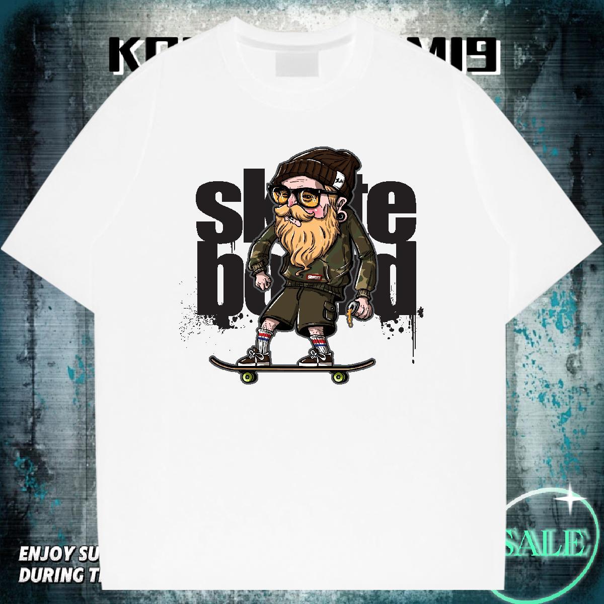 Comfortable Tshirts 230g Pure Cotton Summer Casual skateboarding Black White Breathable Short Sleeve New Designer T Shirt For Man Tees