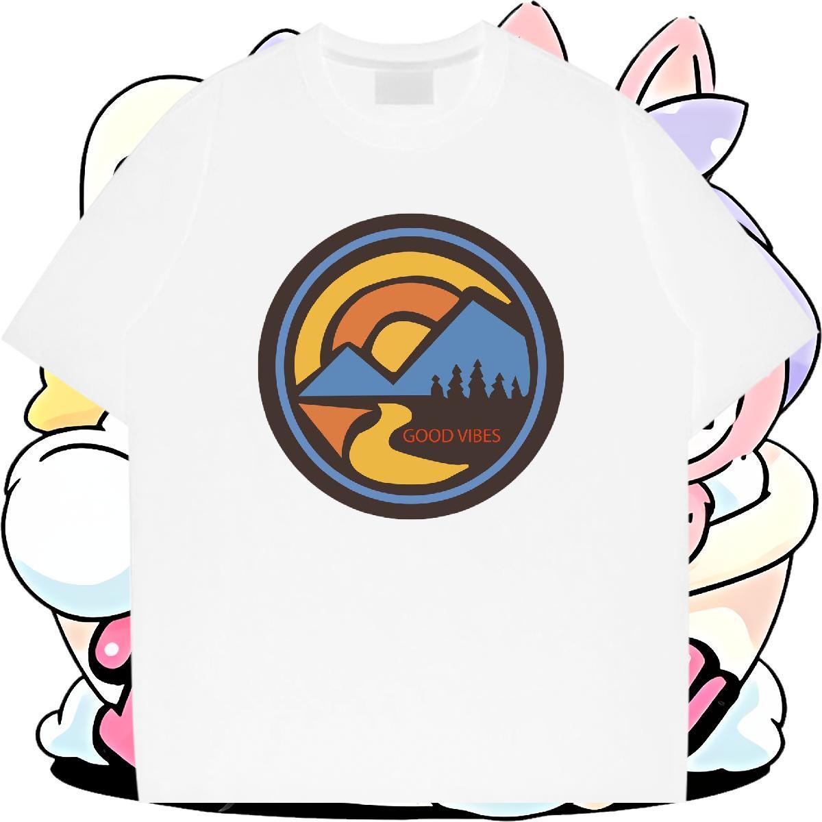 High Quality Mens Tshirts 230g Pure Cotton High Street Hip Hop mountains Cartoon Printing L-4XL Breathable Soft New Designer Mens T Shirts Tees Shirts