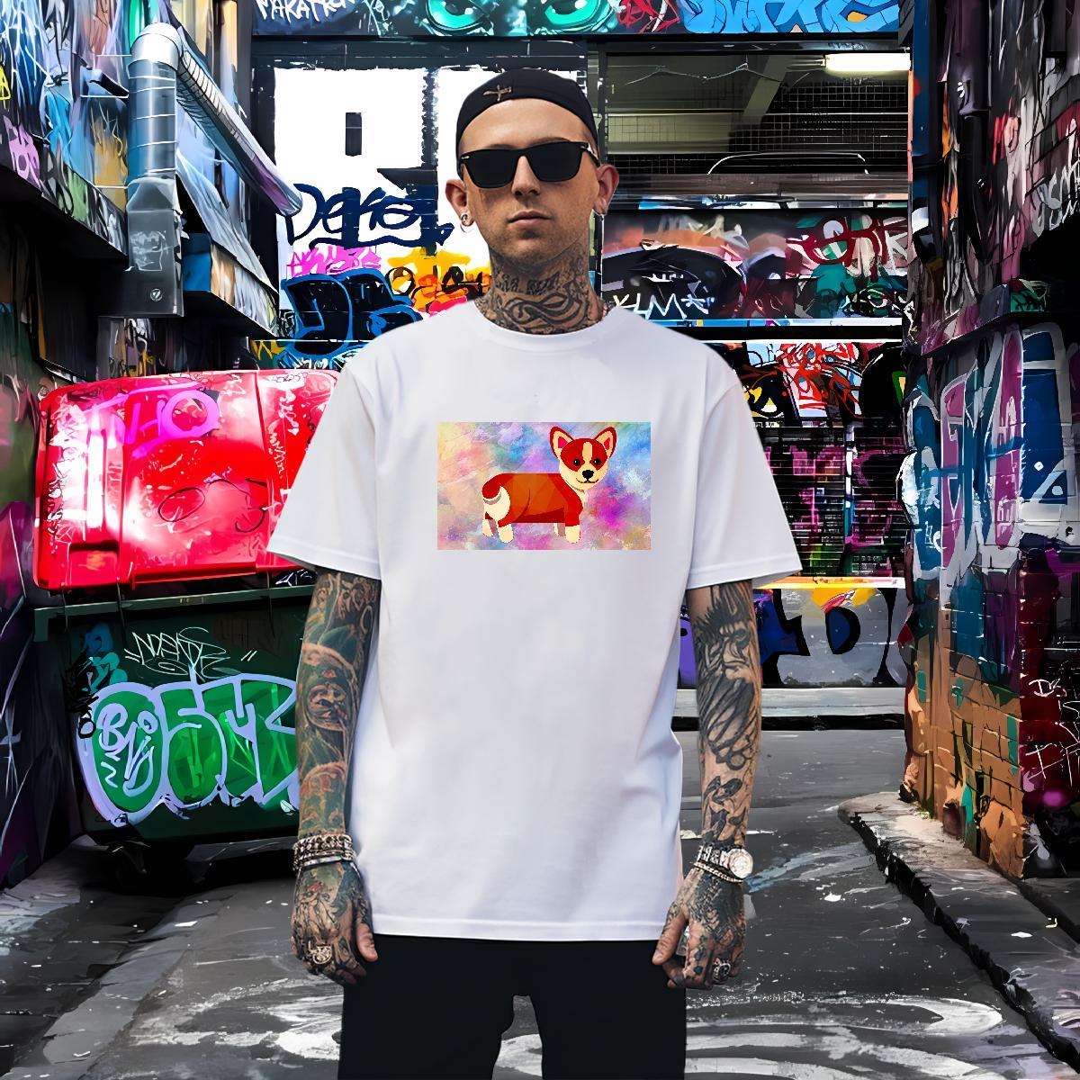 T-Shirts 100% Cotton 230g Dog Summer Casual Crew Neck Breathable Custom Big Size Couples T Shirts Fashion Casual Cool Design Clothings