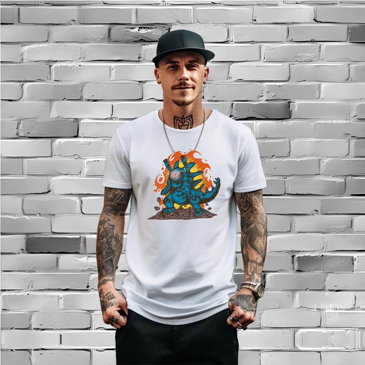 Fashion Mens T Shirts 230g Pure Cotton dinosaur Outdoor Tee Shirt Crew Neck TOP Quality Couples T Shirts Oversized