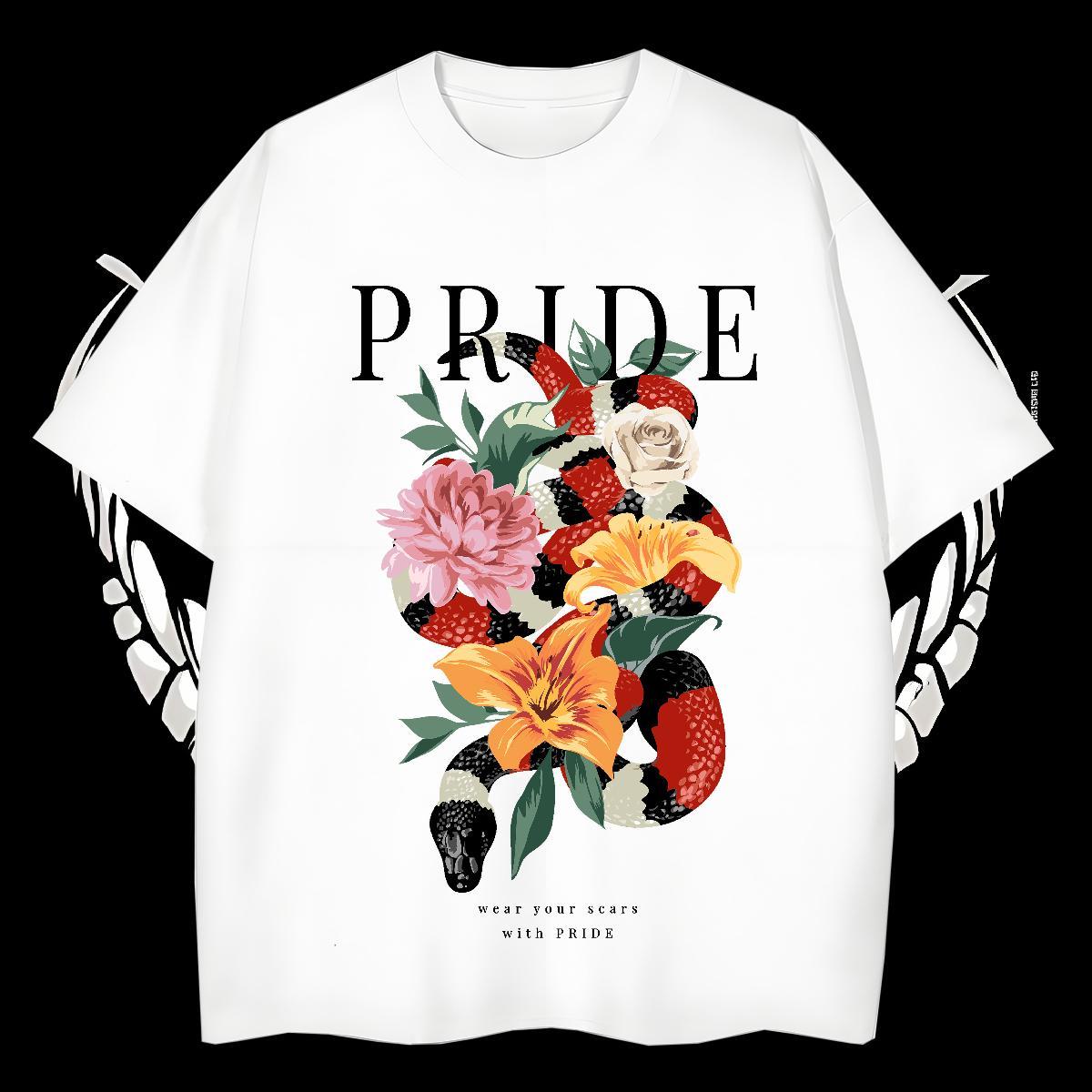 Brand T Shirt For Man 100% Cotton 230g snake Sport Clothings Pure Cotton Loose Couples T Shirts DIY Printed