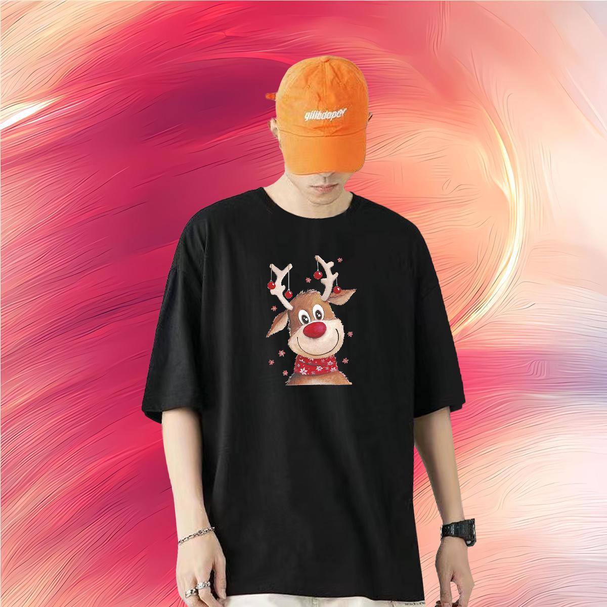 Classic Man T Shirts 230g Cotton Christmas Street Casual Clothes O Neck Short Sleeves Popular Couples T Shirts Custom Printing