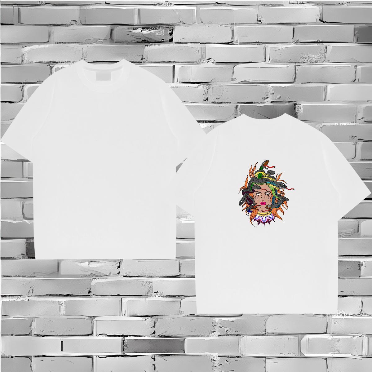 Designer T shirt 230g Pure Cotton snake Casual Daily Wear Clothes Breathable Wholesale Couples T Shirts Plus Size Cartoon