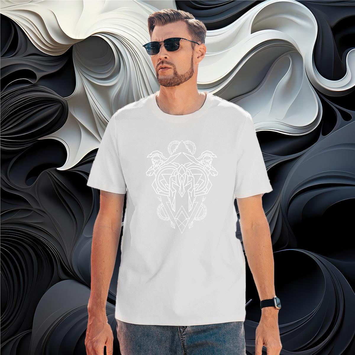 T-Shirts for Men 230g Cotton Lines Street Casual Breathable Crew Neck White Plus Size Men Tees Casual New Free Shipping Tee Shirt