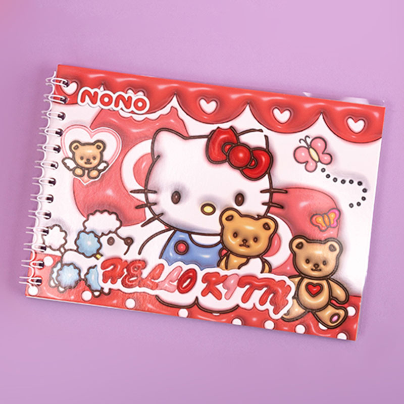 Coil sticker book, handmade DIY 3D sticker book, creative cartoon children's no cutting quiet book