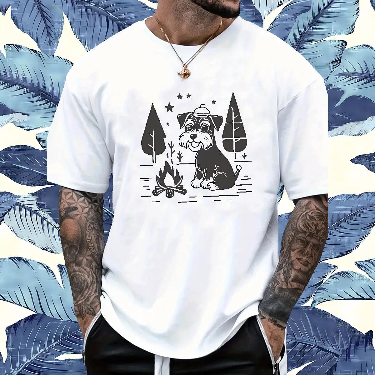 2024 DIY Man T Shirts 230g Pure Cotton dog Daily Outfit Tees Shirts Breathable TOP Quality Men Tops Tees Custom Print Oversized