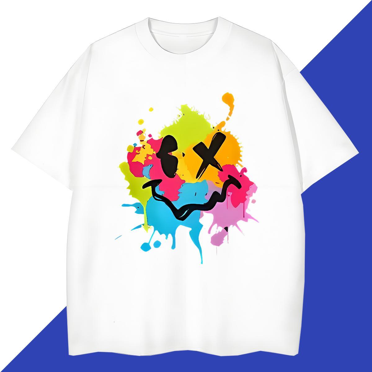 Free Shipping Tshirt for Man Woman 230g Pure Cotton Daily Wear smile Crew Neck Breathable T-Shirts for Men Designer DIY Logo Oversized Tshirts