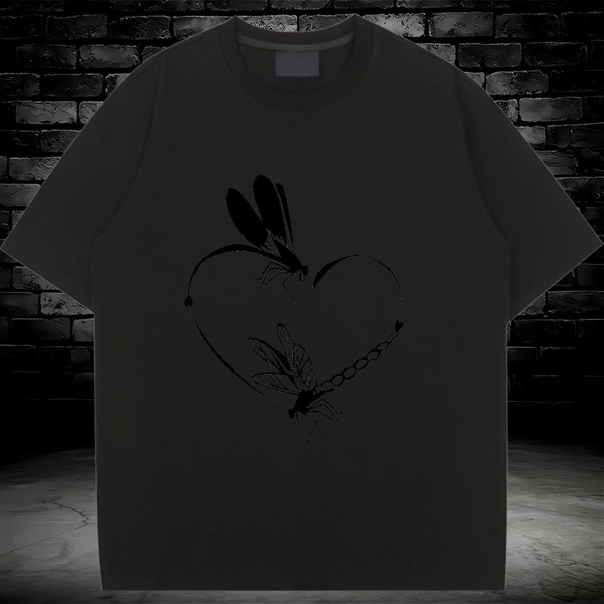 Wholesale Women T Shirts Comfortable Woman Tshirt DIY Anime Butterfly High Street Hip Hop 230g Pure Cotton 2024 DIY Clothings