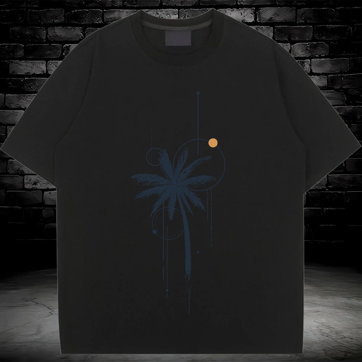 Free Shipping T Shirts Women Breathable Crew Neck Womens Tshirts Custom Cartoon tree Street 100% Cotton 230g New Tees Shirts