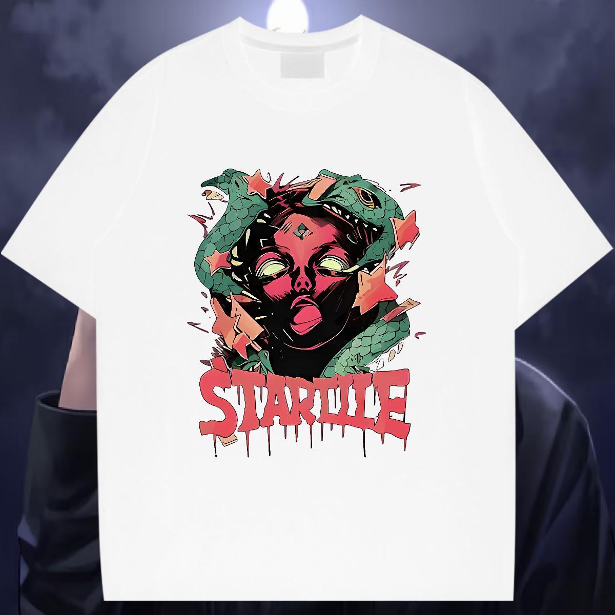 Free Shipping T Shirt For Man 100% Cotton 230g snake Sports Casual Tees Breathable Soft High Quality Men Tees Custom Print Oversized