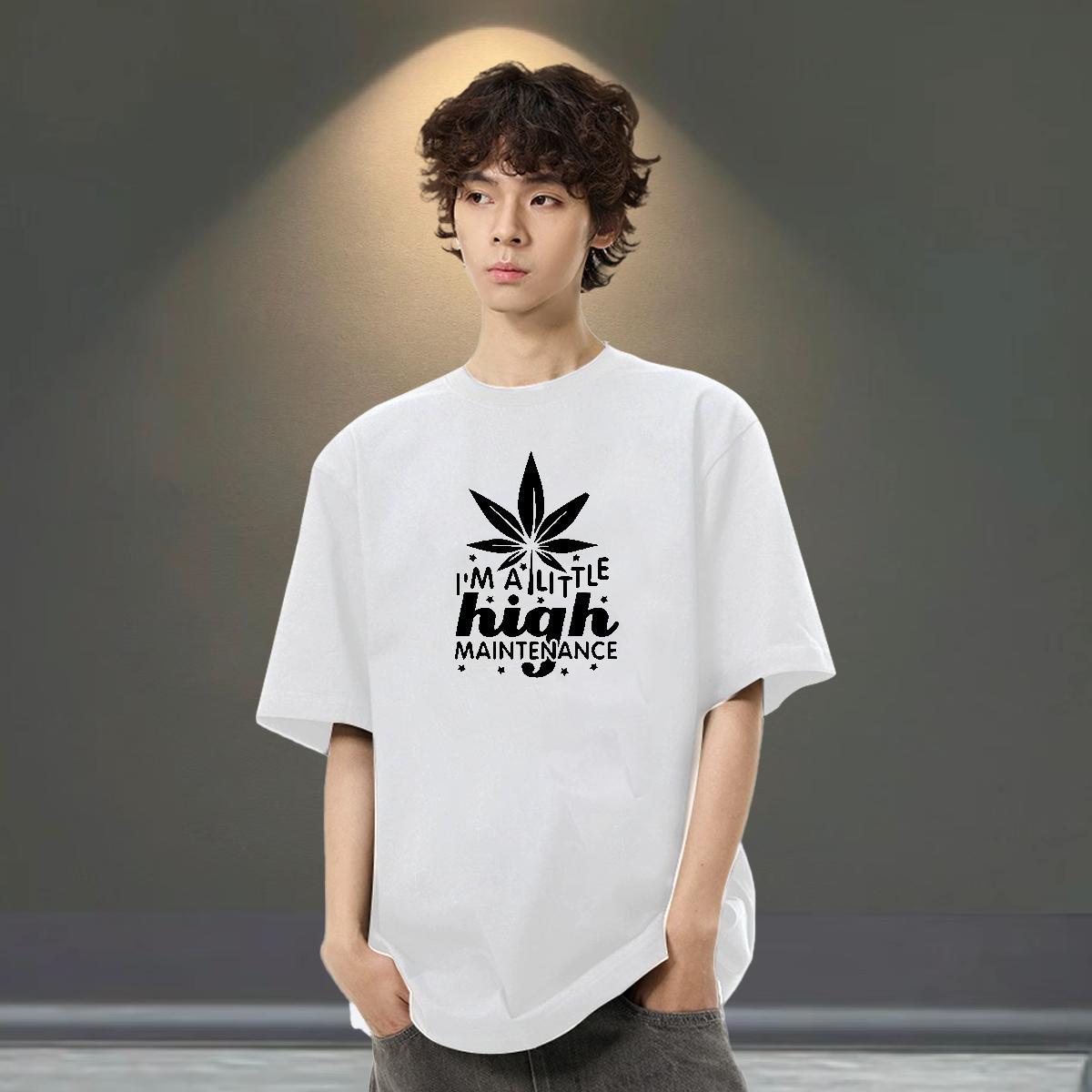 Classic Men Tshirts 230g Pure Cotton Anime Printing Street letter Oversized Crew Neck Breathable Designer Fashion T shirt Tees Shirts