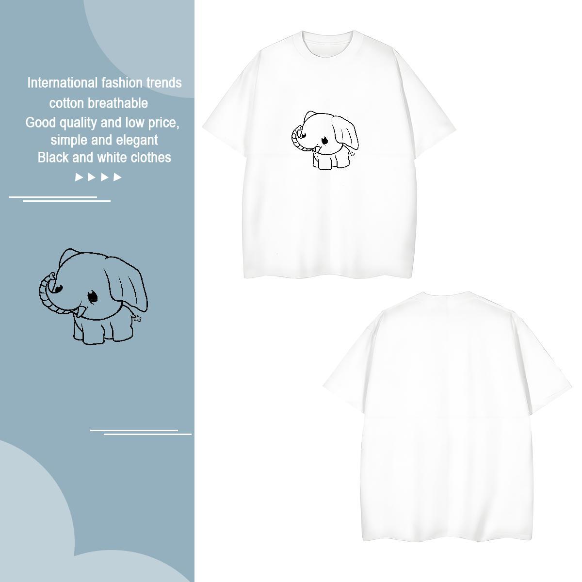 T-Shirts for Men 230g 100% Cotton Elephant Sport Breathable Soft Custom Print Plus Size Tshirts Fashion Design High Quality Polos
