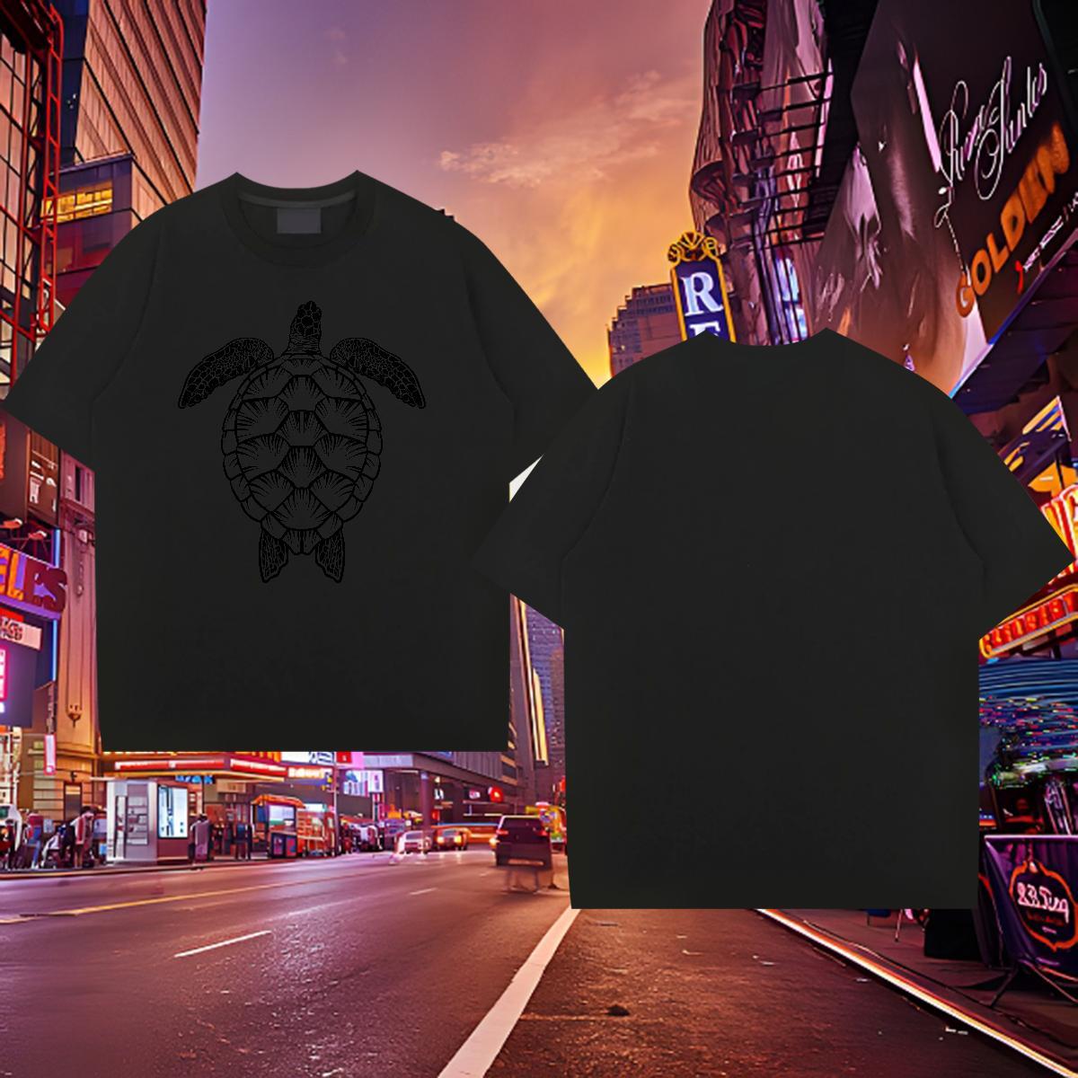 Loose Fit Men Clothes T-Shirt 100% Cotton 230g tortoise T shirt Casual Beach Breathable Soft Custom Anime New Arrival Tees Shirts