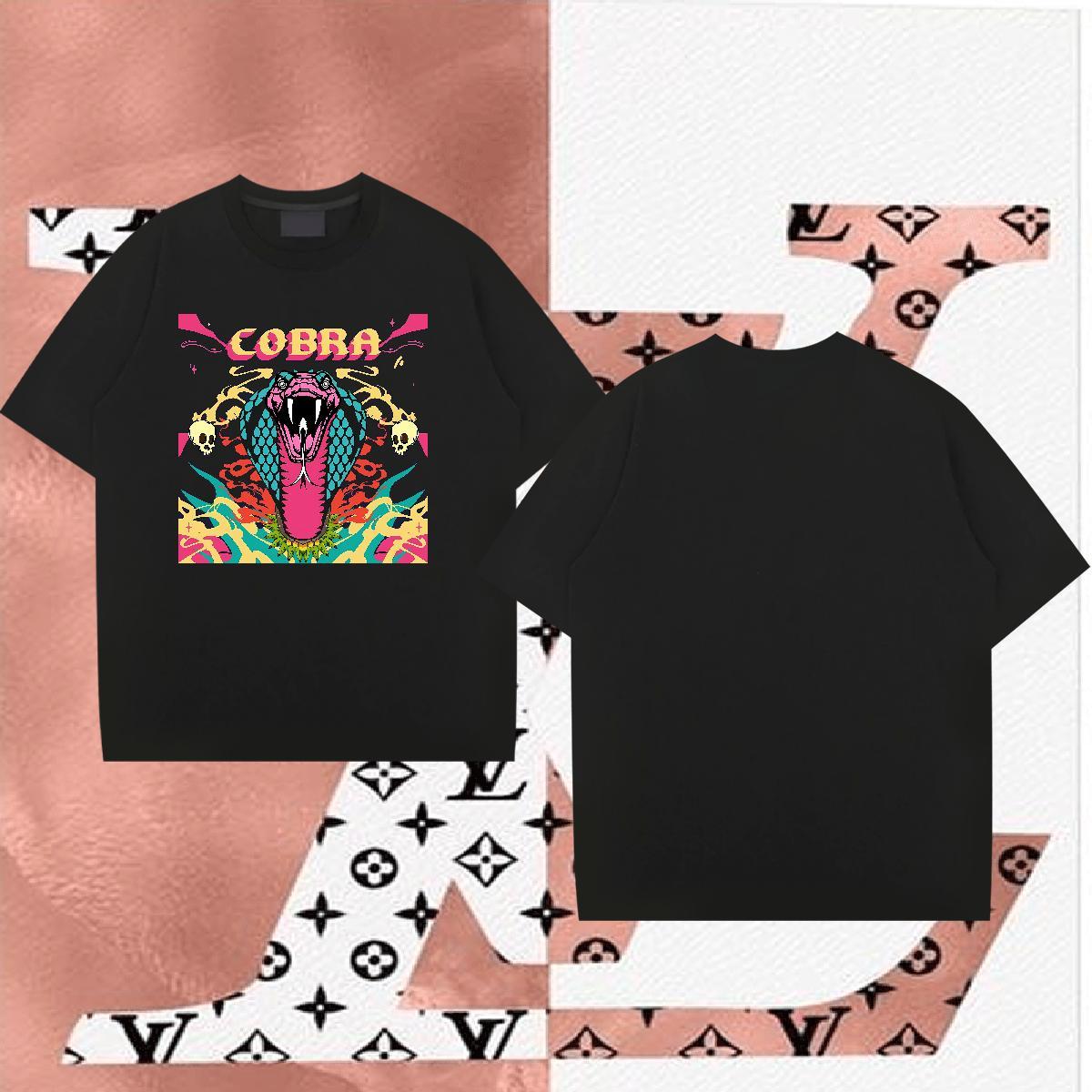 2024 Summer Men T Shirts 230g 100% Cotton skull Casual Tops Tees Short Sleeve Soft Cool Men Tees DIY