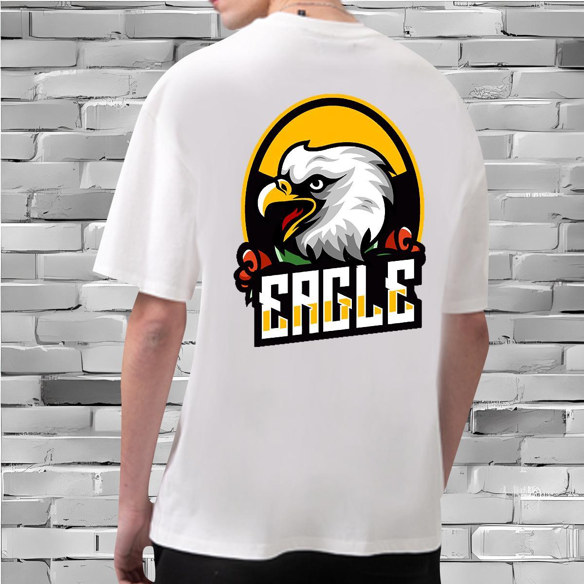 Factory Direct T Shirts Men 230g 100% Cotton eagle Street Wear Tshirts Breathable Short Sleeve Loose Fit Men Tshirts Custom Big Size