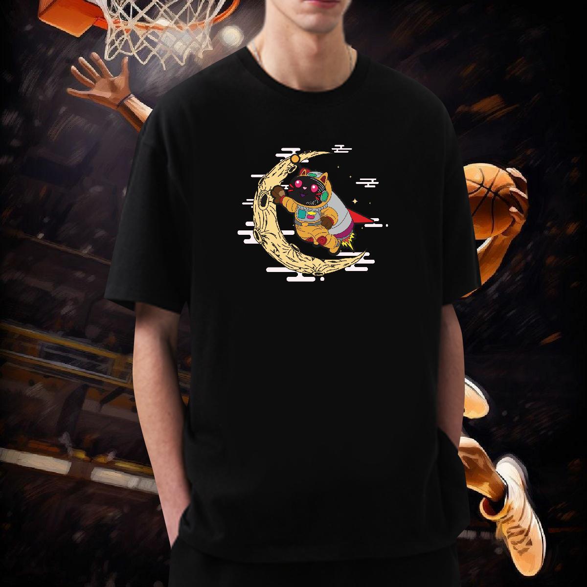 T shirt 230g Pure Cotton universe Casual Beach Breathable Black Oversized Mens Tshirts Fashion New Designer Tees