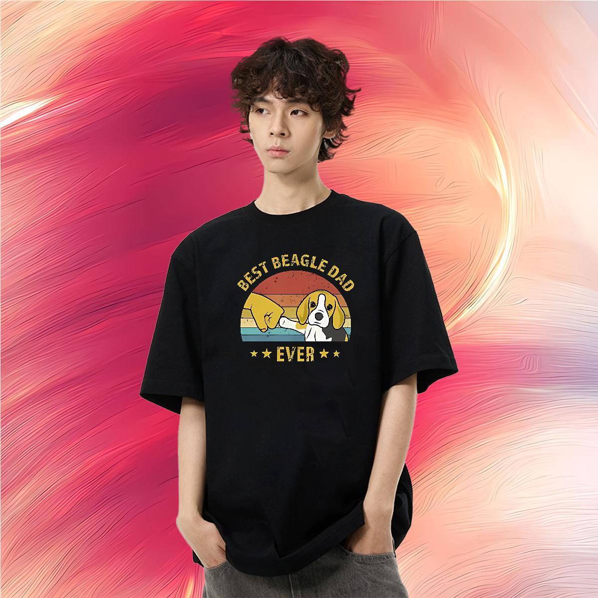 Fashion New T-Shirts 100% Cotton 230g dog Sports Casual Tops Breathable Crew Neck Free Shipping Couples T Shirts Custom Printing