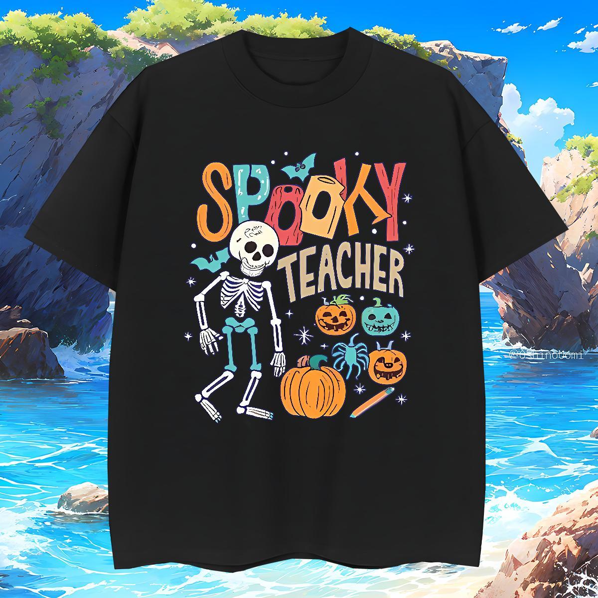 T Shirt For Man 100% Cotton 230g halloween Street Breathable Black Oversized Tshirt for Man Woman Classic Casual Cool Design Top Tees