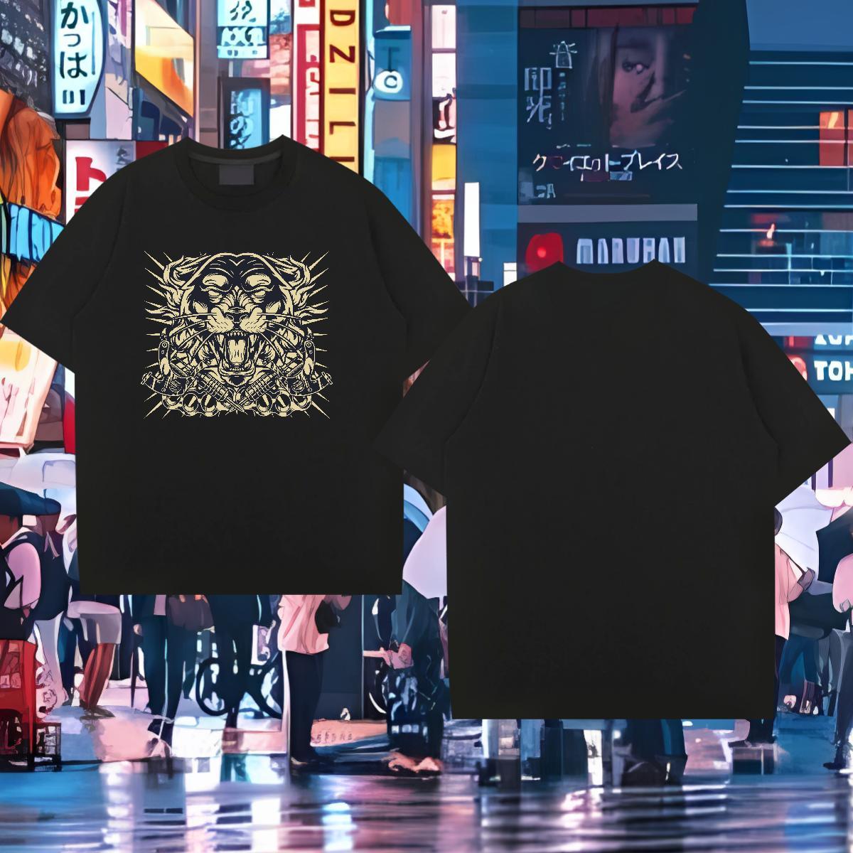 DIY Customized T-Shirts for Men 230g Pure Cotton eagle Street Casual Top Tees Breathable Short Sleeve Comfortable Men Clothes T-Shirt Custom Printed