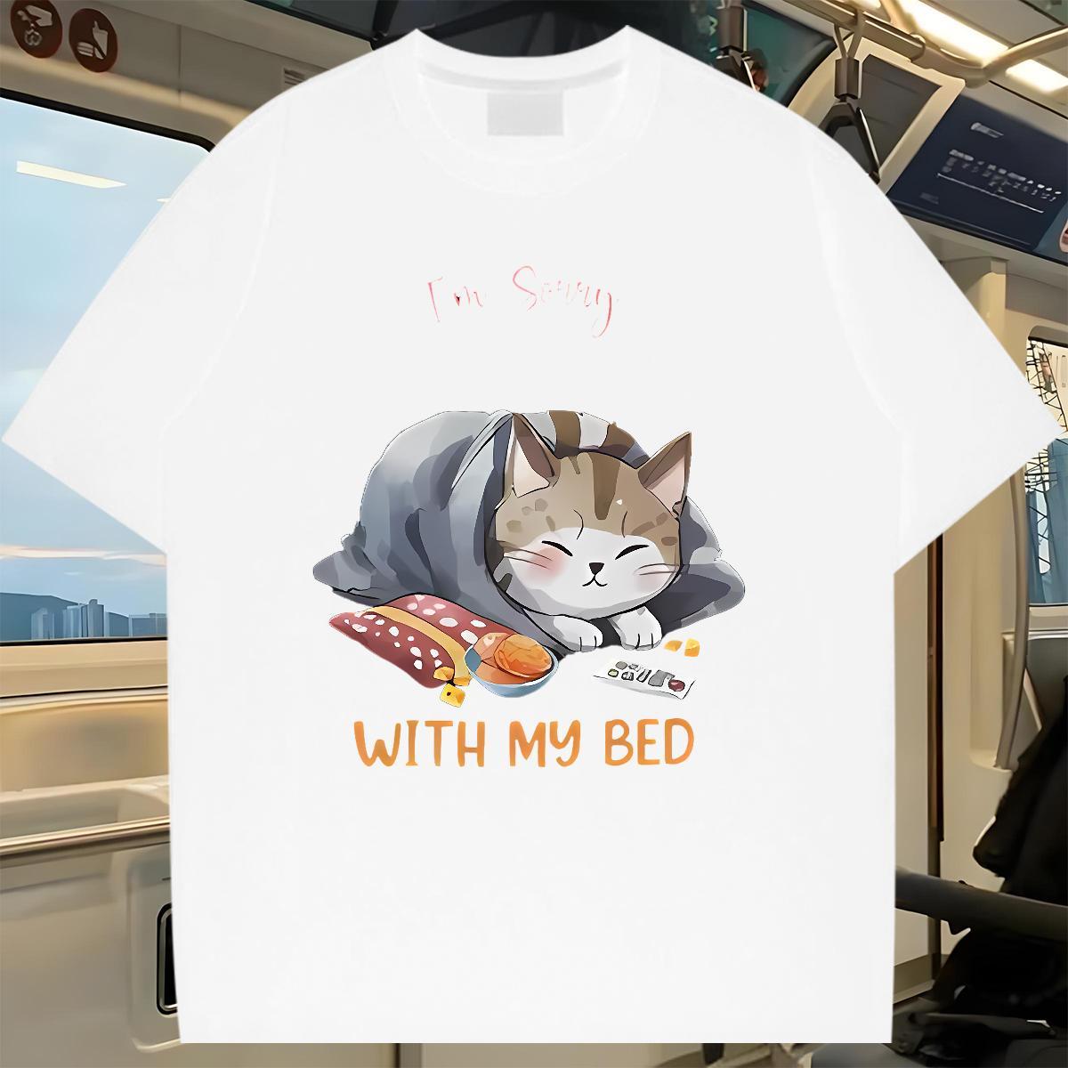 Fashion Men T Shirts 100% Cotton 230g cute Anime Printing Street Clothings Pure Cotton Designer Couples T Shirts White Plus Size