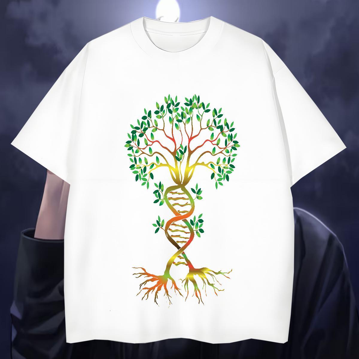 Fashion New Mens T Shirts 230g Pure Cotton tree Hip Hop Tees Shirts Short Sleeve Soft Brand Couples T Shirts Custom Printed