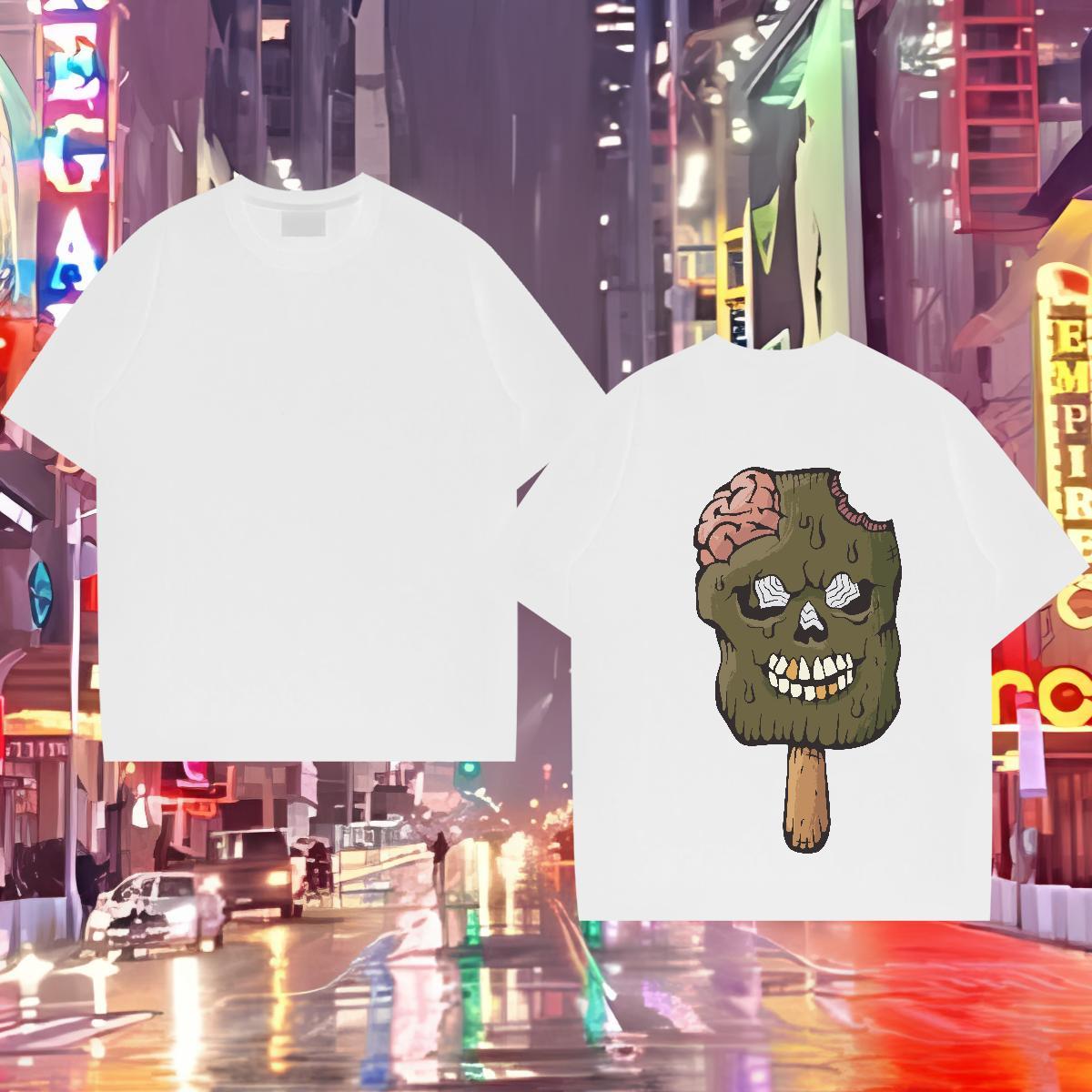 Classic Casual Mens T Shirts 100% Cotton 230g monster Casual Beach Clothings Short Sleeve O-Neck Cool Design Men Clothes T-Shirt DIY Logo Oversized