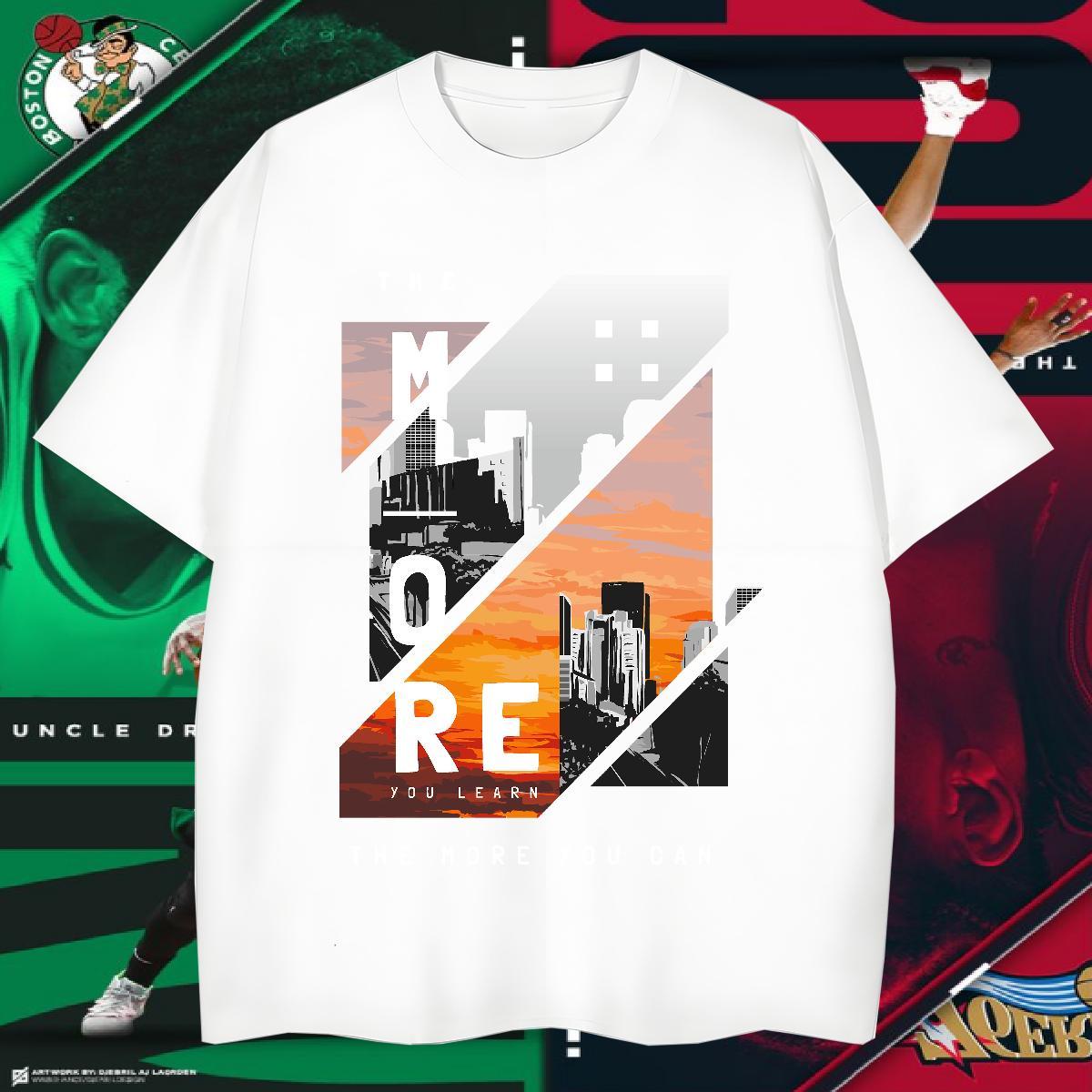 Man T Shirts 230g 100% Cotton Tall buildings, streets High Street Hip Hop Breathable Oversized 3XL 4XL Mens Tshirts New Brand Clothings