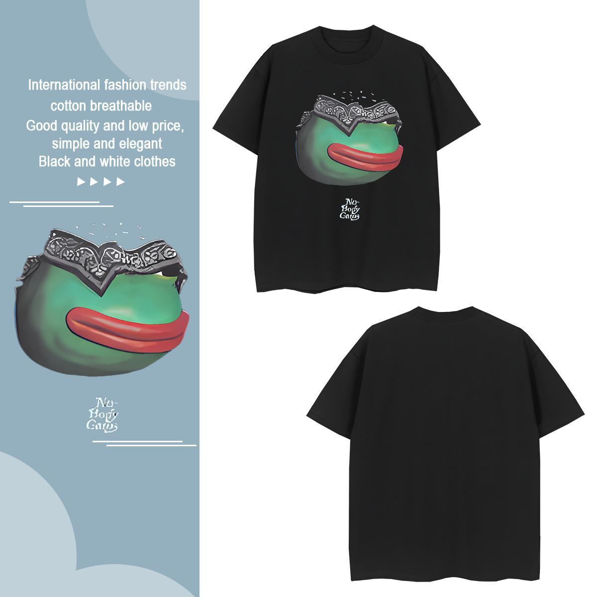 T-Shirts 230g Cotton Frog Beach Breathable Soft Custom Print Oversized Mens Tshirts Casual New Classic Polos