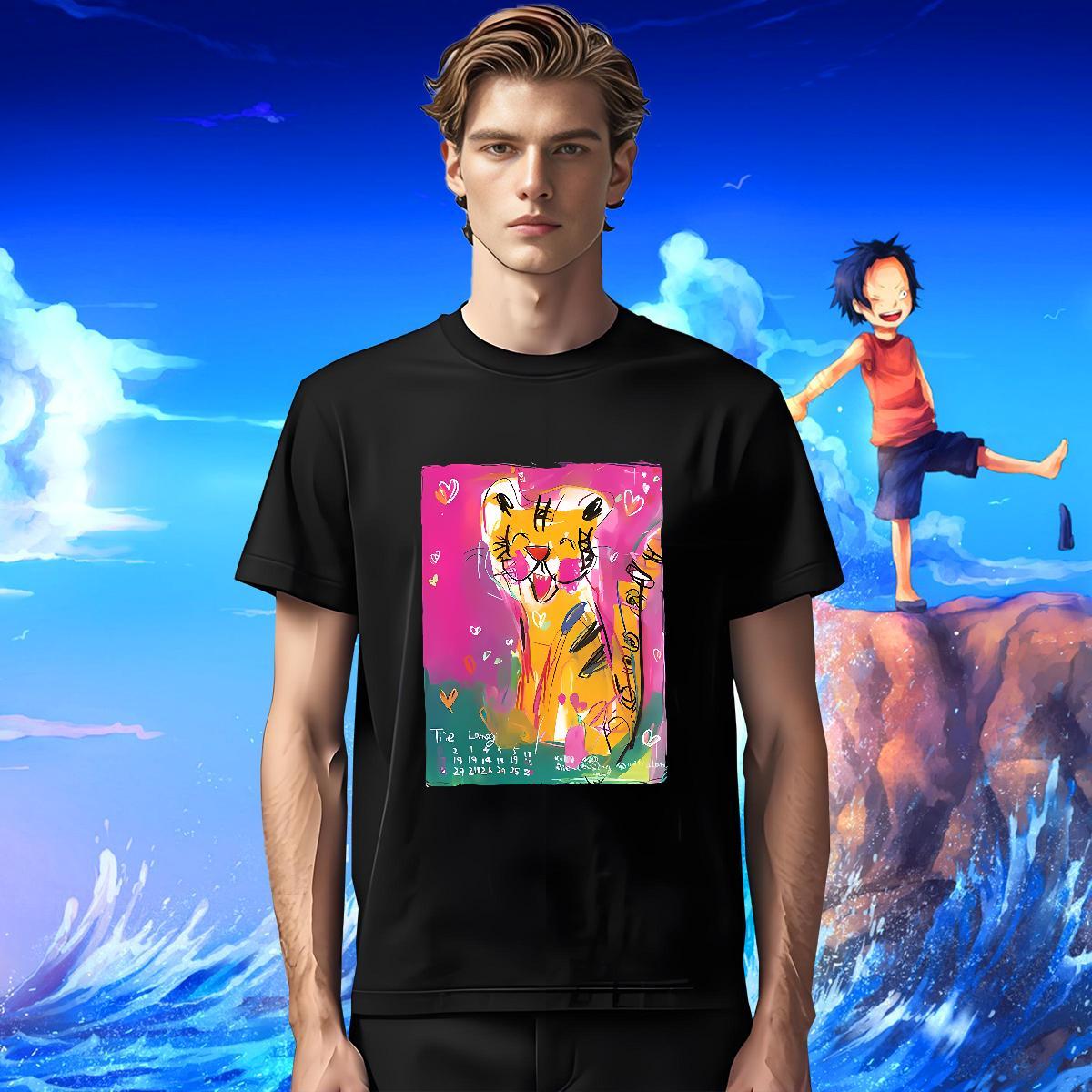 T shirt 230g Cotton tiger Street Wear Breathable Soft Custom Print Plus Size Tshirt for Man Woman Fashion New Free Shipping Tops Tees