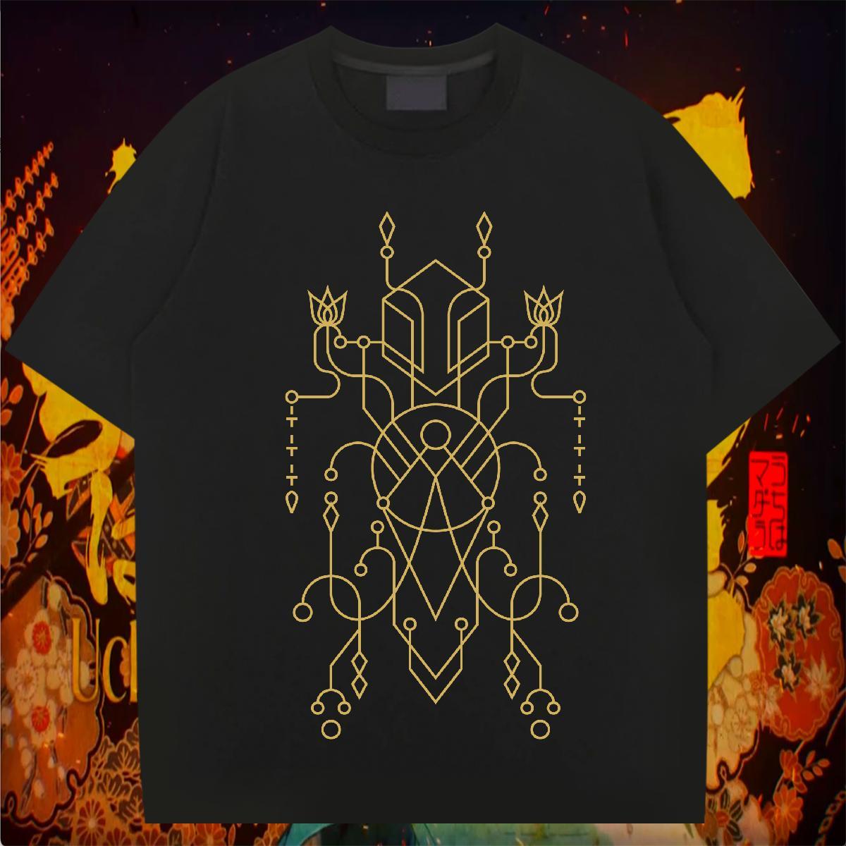 Man T Shirts 100% Cotton 230g Geometric line Outdoor Pure Cotton Custom Printed Tshirt for Man Woman New Designer Loose Wear