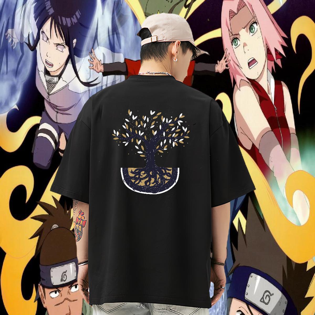 Brand T Shirt For Man 100% Cotton 230g tree Spring Summer Tees Shirts Round Neck Short Sleeve Cool Tshirts Custom Anime