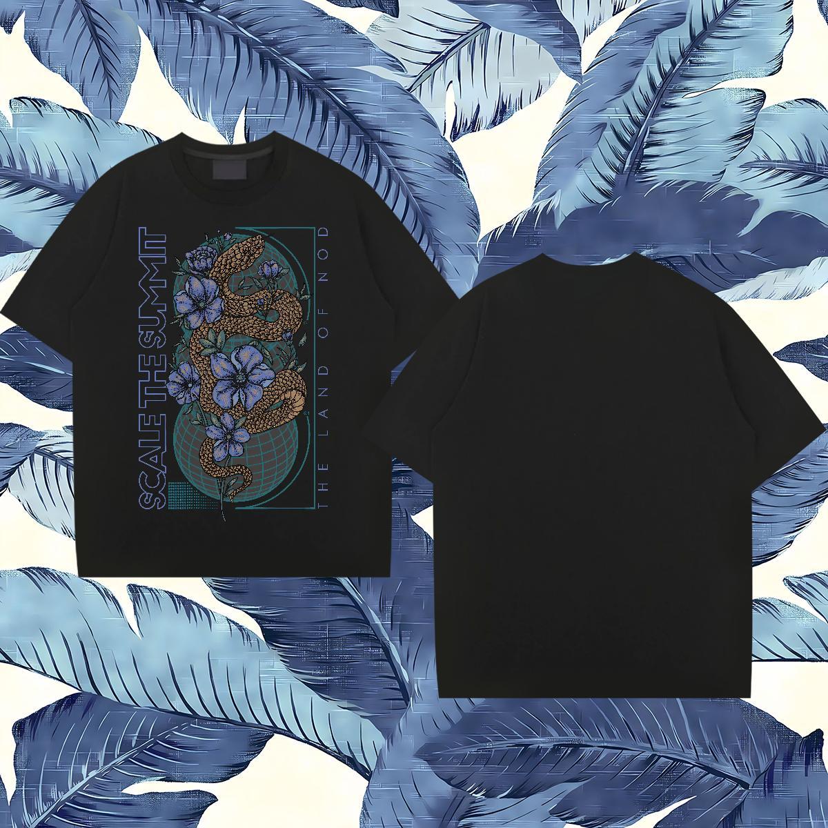 Customized T shirt 230g Pure Cotton flower Summer Casual Wear Breathable Crew Neck High Quality Tshirts Asian Size