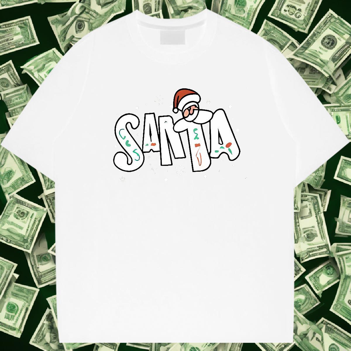 T Shirt For Man 230g Cotton Christmas Hip Hop Street Crew Neck Breathable White Plus Size Mens Tshirts Brand Free Shipping Tee Shirt