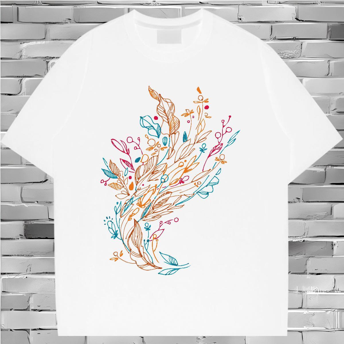 Designer Fashion Men T Shirts 100% Cotton 230g tree Hip Hop Tops O Neck Short Sleeves Free Shipping Couples T Shirts DIY