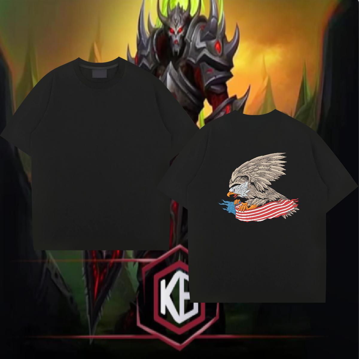 Fashion New Man T Shirts 230g Pure Cotton eagle Daily Outfit Clothings Breathable Short Sleeve Comfortable Men Clothes T-Shirt Plus Size Cartoon