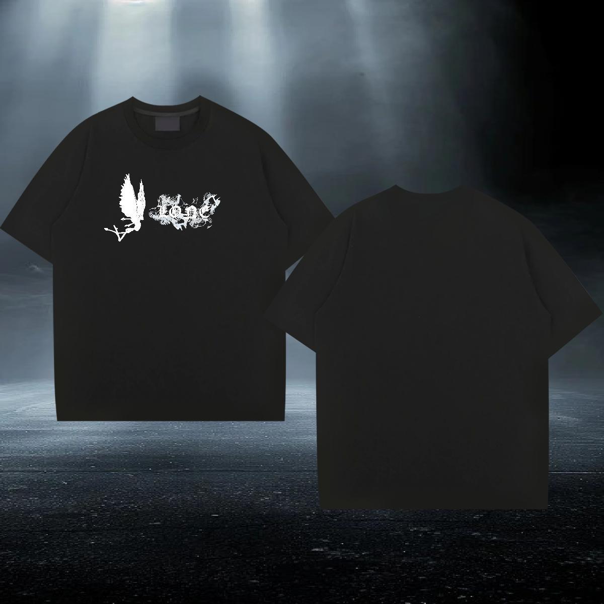 Designer T Shirts Men 230g Cotton Butterfly Sports Casual Tops Round Neck Short Sleeve Loose Men Tshirts Plus Size Custom